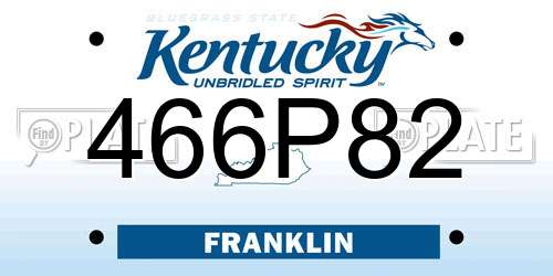 466P82 Kentucky License Plate