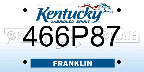 466P87 Kentucky License Plate