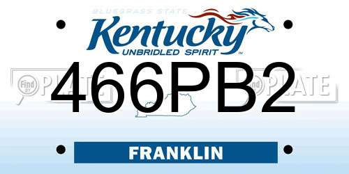 466PB2 Kentucky License Plate