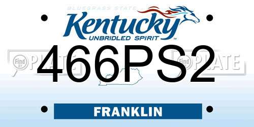 466PS2 Kentucky License Plate