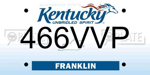 466VVP Kentucky License Plate