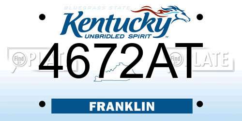 4672AT Kentucky License Plate