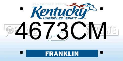 4673CM Kentucky License Plate