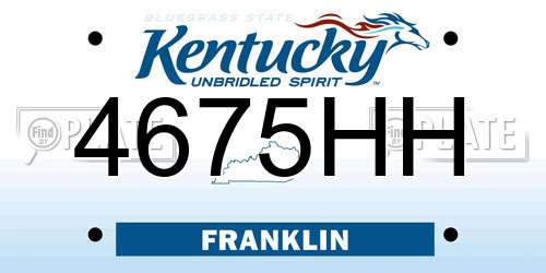 4675HH Kentucky License Plate