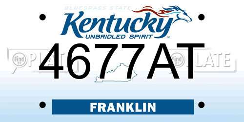 4677AT Kentucky License Plate