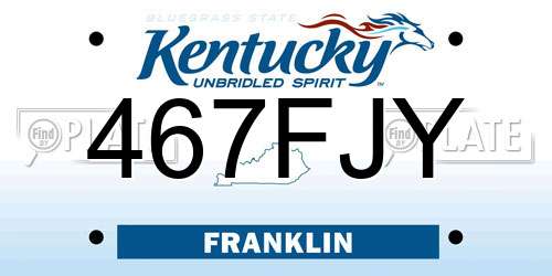 467FJY Kentucky License Plate