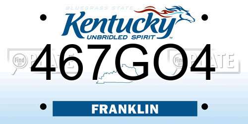 467GO4 Kentucky License Plate