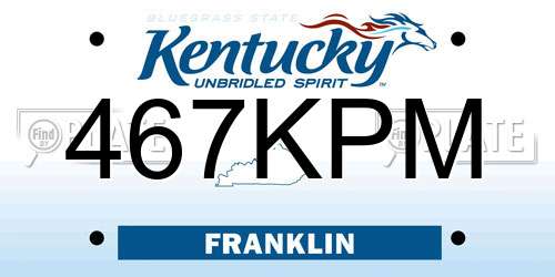 467KPM Kentucky License Plate