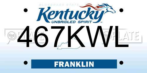 467KWL Kentucky License Plate