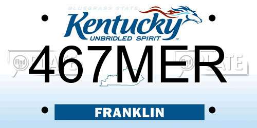 467MER Kentucky License Plate