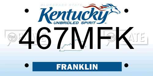 467MFK Kentucky License Plate