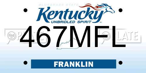 467MFL Kentucky License Plate