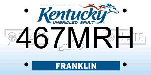 467MRH Kentucky License Plate