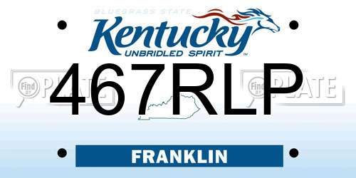 467RLP Kentucky License Plate