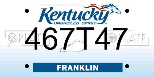 467T47 Kentucky License Plate