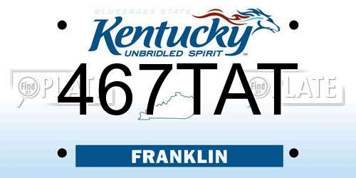 467TAT Kentucky License Plate