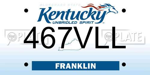 467VLL Kentucky License Plate