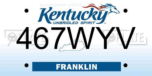 467WYV Kentucky License Plate
