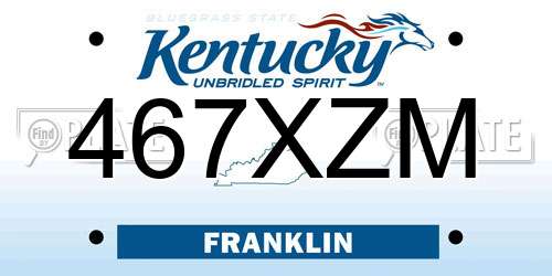 467XZM Kentucky License Plate
