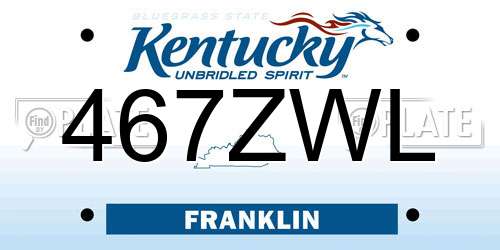 467ZWL Kentucky License Plate