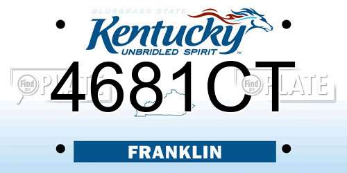 4681CT Kentucky License Plate