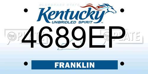 4689EP Kentucky License Plate