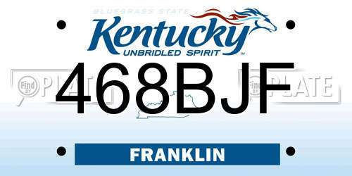 468BJF Kentucky License Plate
