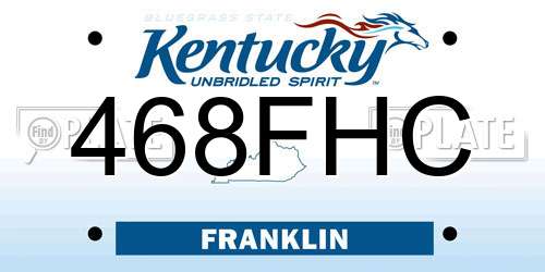 468FHC Kentucky License Plate
