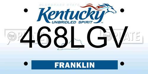 468LGV Kentucky License Plate