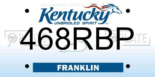 468RBP Kentucky License Plate