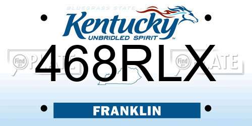 468RLX Kentucky License Plate