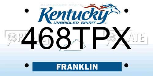 468TPX Kentucky License Plate
