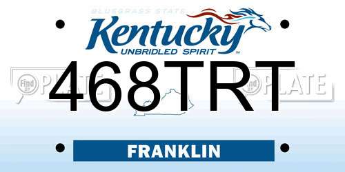 468TRT Kentucky License Plate