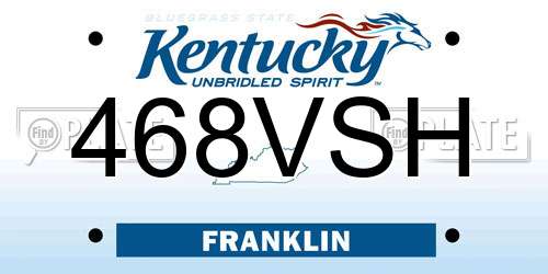 468VSH Kentucky License Plate