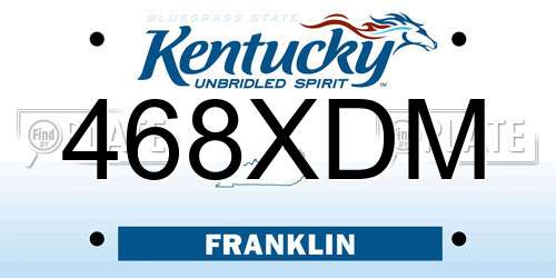 468XDM Kentucky License Plate