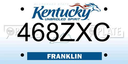 468ZXC Kentucky License Plate