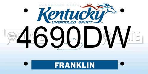 4690DW Kentucky License Plate