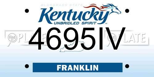 4695IV Kentucky License Plate