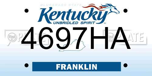 4697HA Kentucky License Plate