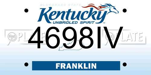 4698IV Kentucky License Plate