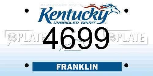 4699 Kentucky License Plate