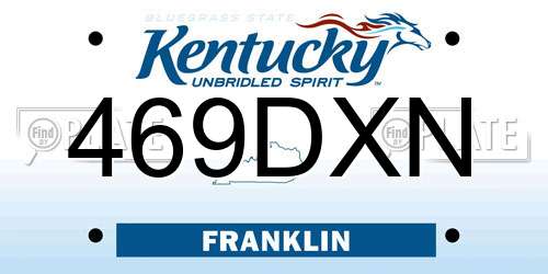 469DXN Kentucky License Plate