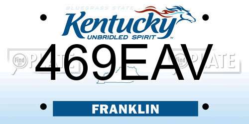 469EAV Kentucky License Plate