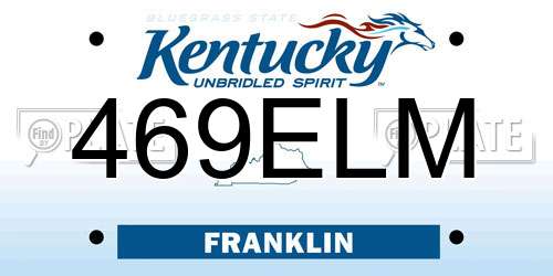 469ELM Kentucky License Plate