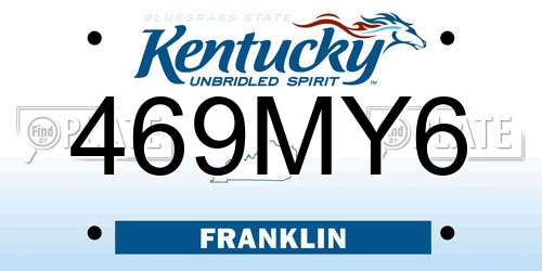 469MY6 Kentucky License Plate