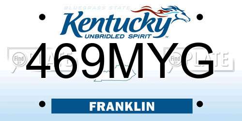 469MYG Kentucky License Plate