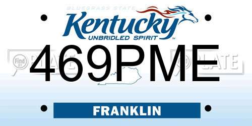469PME Kentucky License Plate