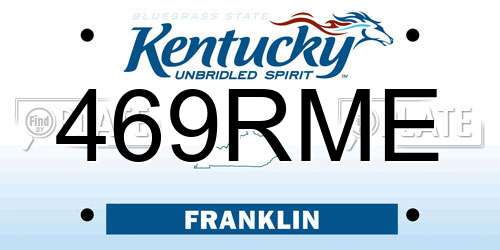 469RME Kentucky License Plate