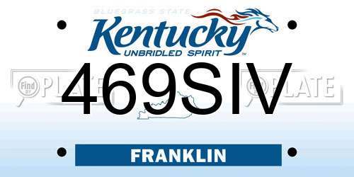 469SIV Kentucky License Plate