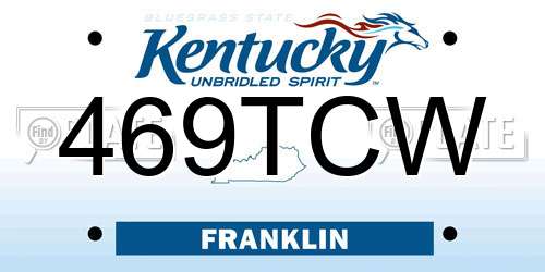 469TCW Kentucky License Plate